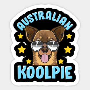 Cute & Funny Australian Koolpie Kelpie Dog Pun Sticker